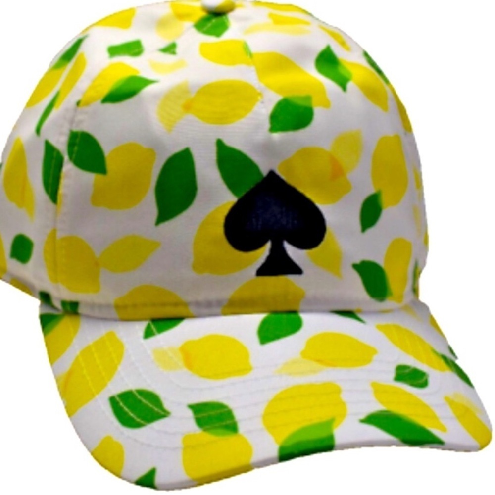 KATE SPADE SUMMER Lemon Print Cap with Spade Logo - Picture 3 of 3